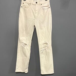 Eunina Womens Off-White Straight Jeans